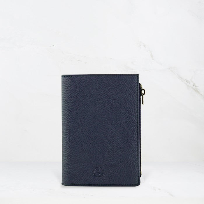 Featherly Passport Wallet - Blue Cross-Hatch Texture