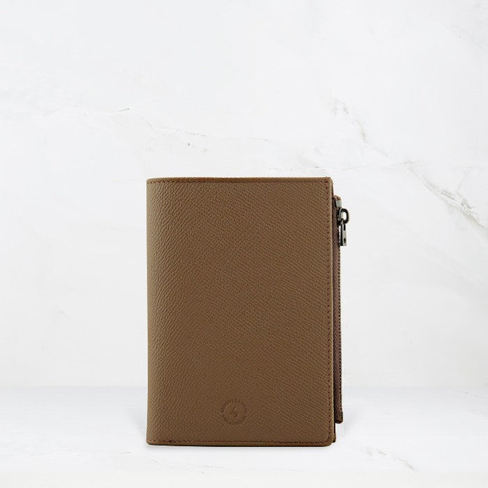Featherly Passport Wallet - Brown Cross-Hatch Texture