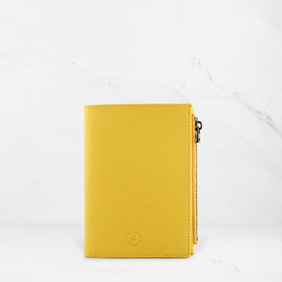 Featherly Passport Wallet - Yellow Cross-Hatch Texture