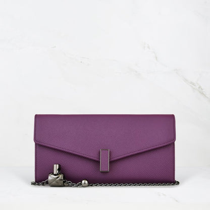 Carina XL v2 Crossbody Clutch - Italian Cross-Hatch in Purple