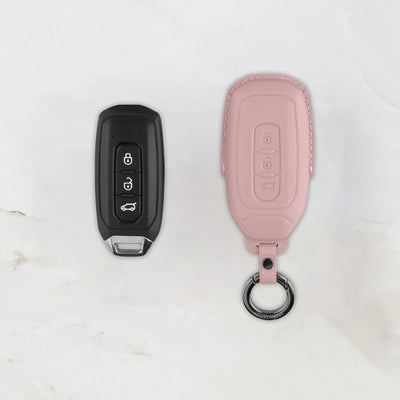 Pink leather key cover for Ford smart key