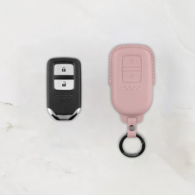 Pink leather key cover for Honda smart key