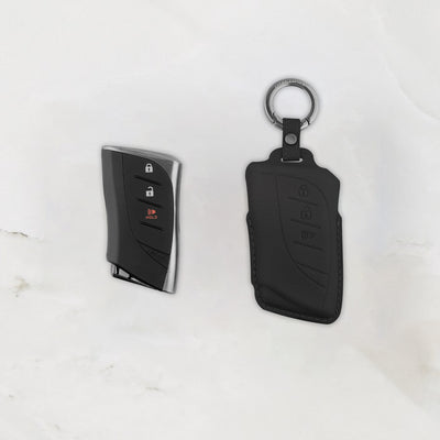 Black leather key cover for Lexus smart key