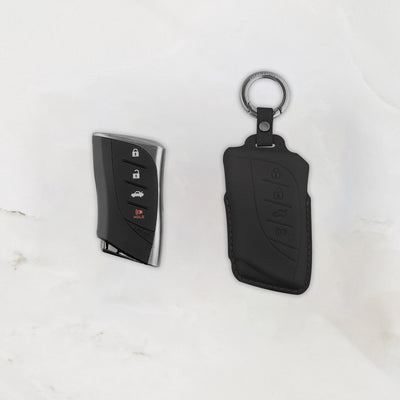 Black leather key cover for Lexus smart key
