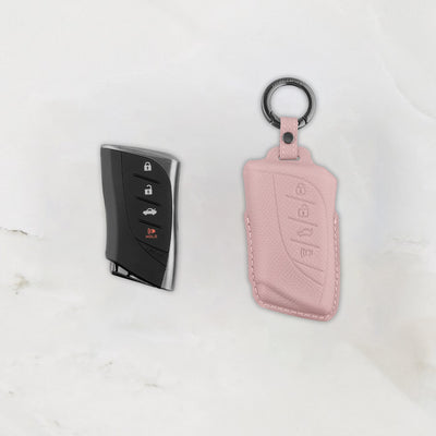 Pink leather key cover for Lexus smart key