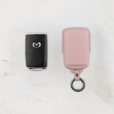 Pink leather key cover for Mazda smart key