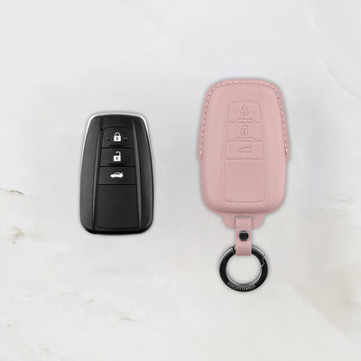 Pink leather key cover for Toyota smart key