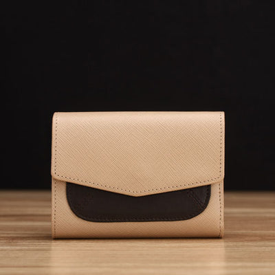 Beige Saffiano Leather