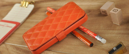 Book Style Quilted Leather Case