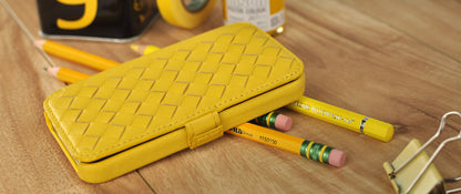 Woven Book Style Leather Case