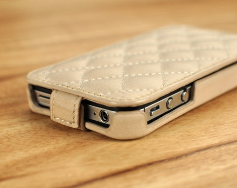 Down Flip Quilted Leather Case