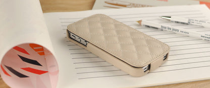 Down Flip Quilted Leather Case