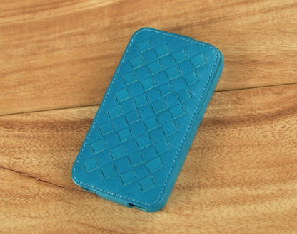 Down Flip Woven Leather Case