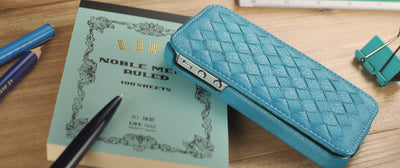 Down Flip Woven Leather Case