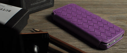 Woven Book Style Leather Case