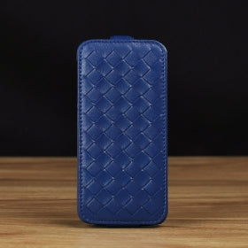 Woven Down Flip Leather Case