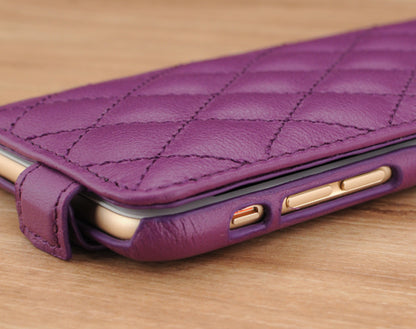 Down Flip Quilted Leather Case