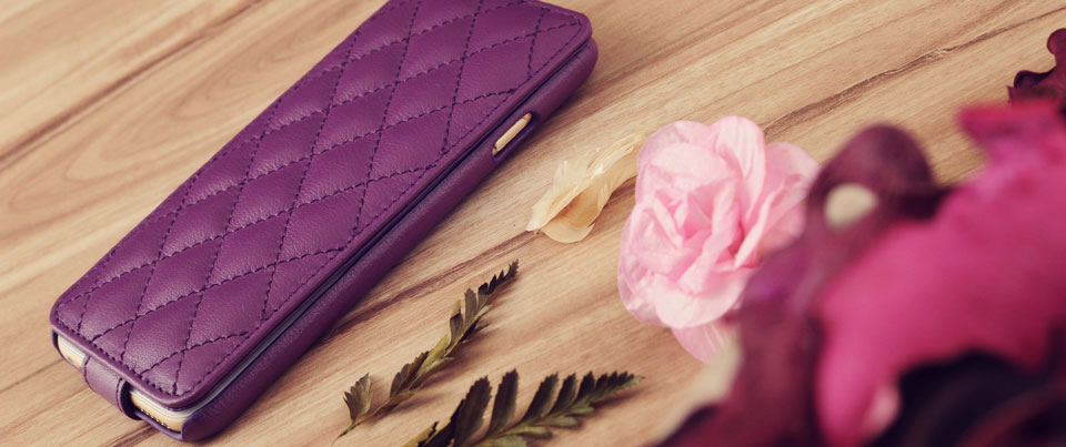 Down Flip Quilted Leather Case