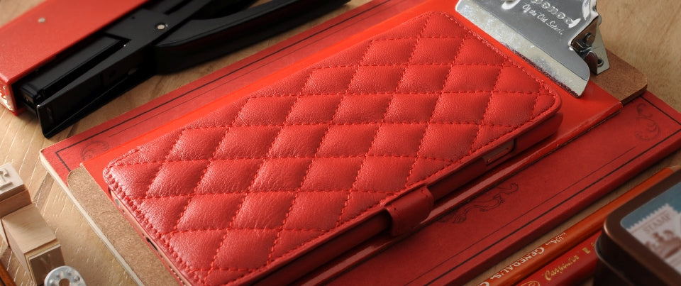 Book Style Quilted Leather Case