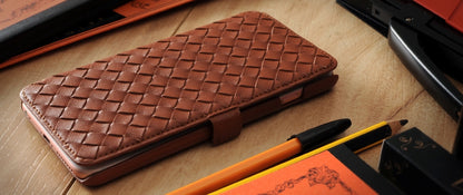 Woven Book Style Leather Case