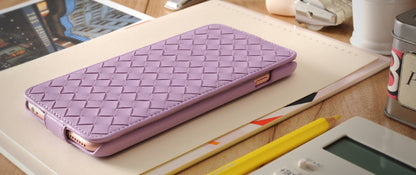 Down Flip Woven Leather Case