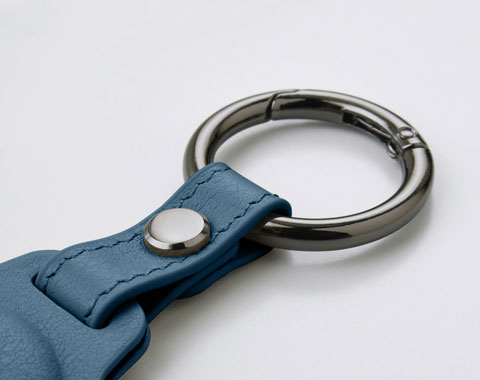 AirTag Leather Keychain - Navy Blue