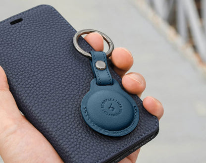 AirTag Leather Keychain - Navy Blue