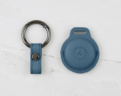 AirTag Leather Keychain - Navy Blue