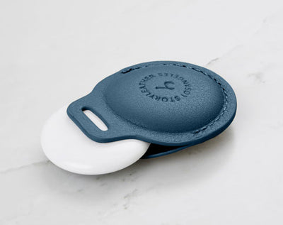AirTag Leather Keychain - Navy Blue