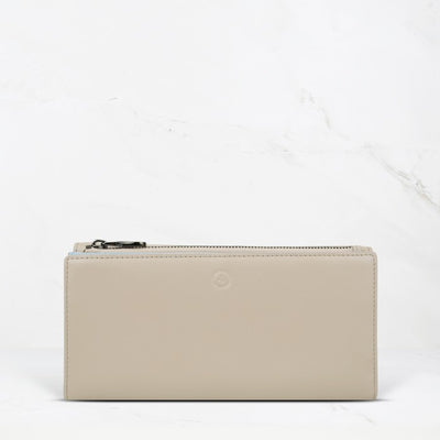 Khaki Grey Pebble Grain Leather