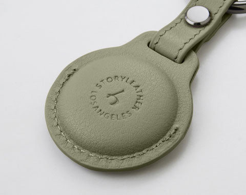 AirTag Leather Keychain - Pastel Green