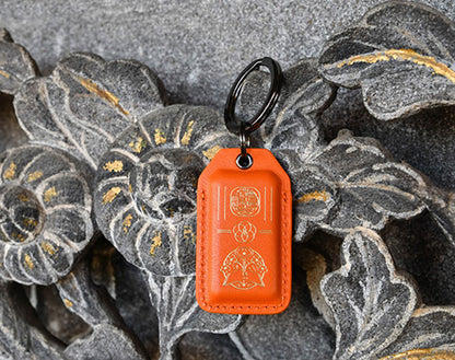 Pumpkin Orange Calfskin Keyring - 2024 edition