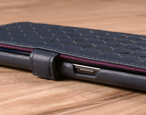 Woven Book Style Leather Case