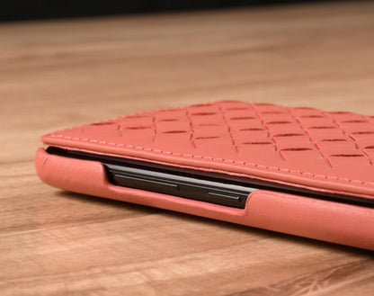 Down Flip Woven Leather Case