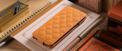 Down Flip Quilted Leather Case