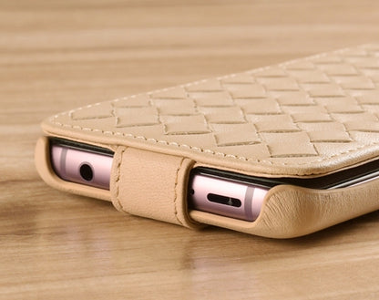 Down Flip Woven Leather Case