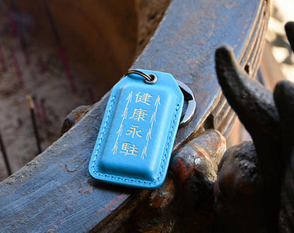 Sky Blue Calfskin Keyring - 2024 edition