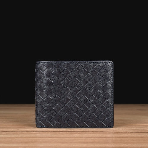 Woven Navy Blue Calfskin