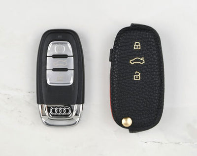 Black Coaster Key Cover for Audi Car Key
