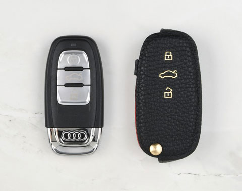 Black Coaster Key Cover for Audi Car Key