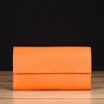 Orange Saffiano Leather