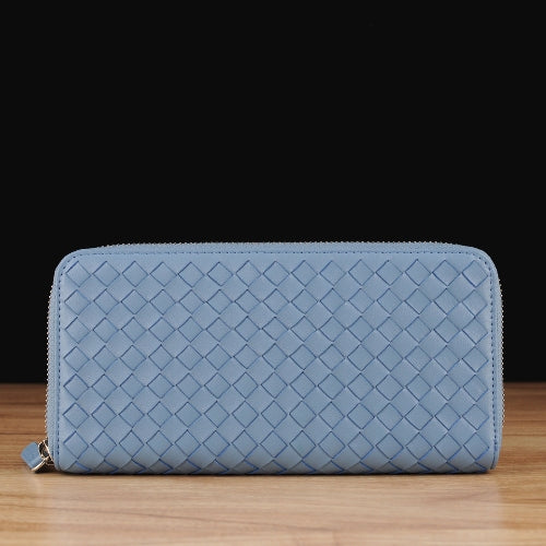 Steel Blue Woven Lambskin